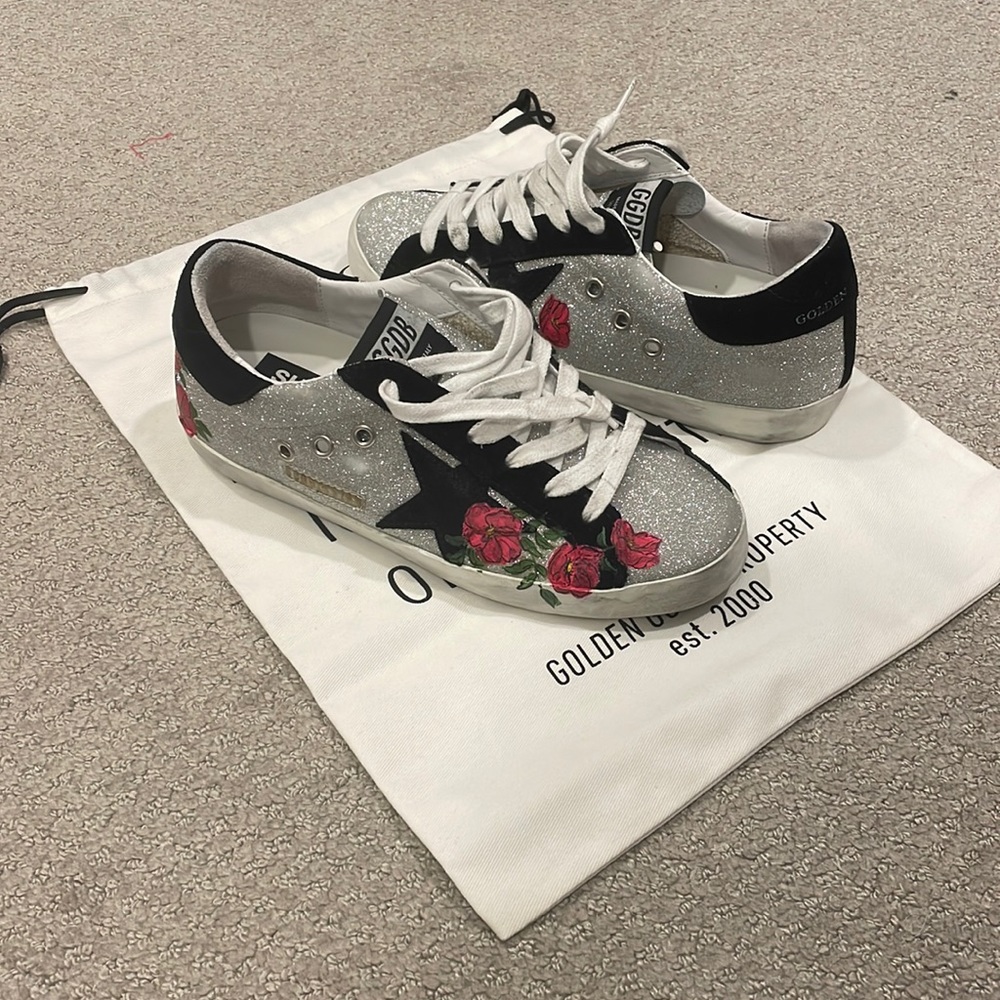 Golden Goose Superstar flower-print sneakers